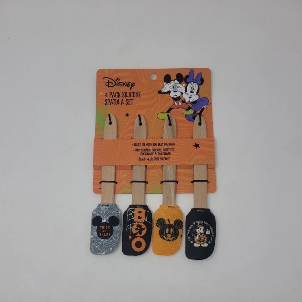 DISNEY MICKEY AND MINNIE MOUSE HALLOWEEN Mini Spatula 4 Piece Set NEW